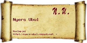 Nyers Ubul névjegykártya